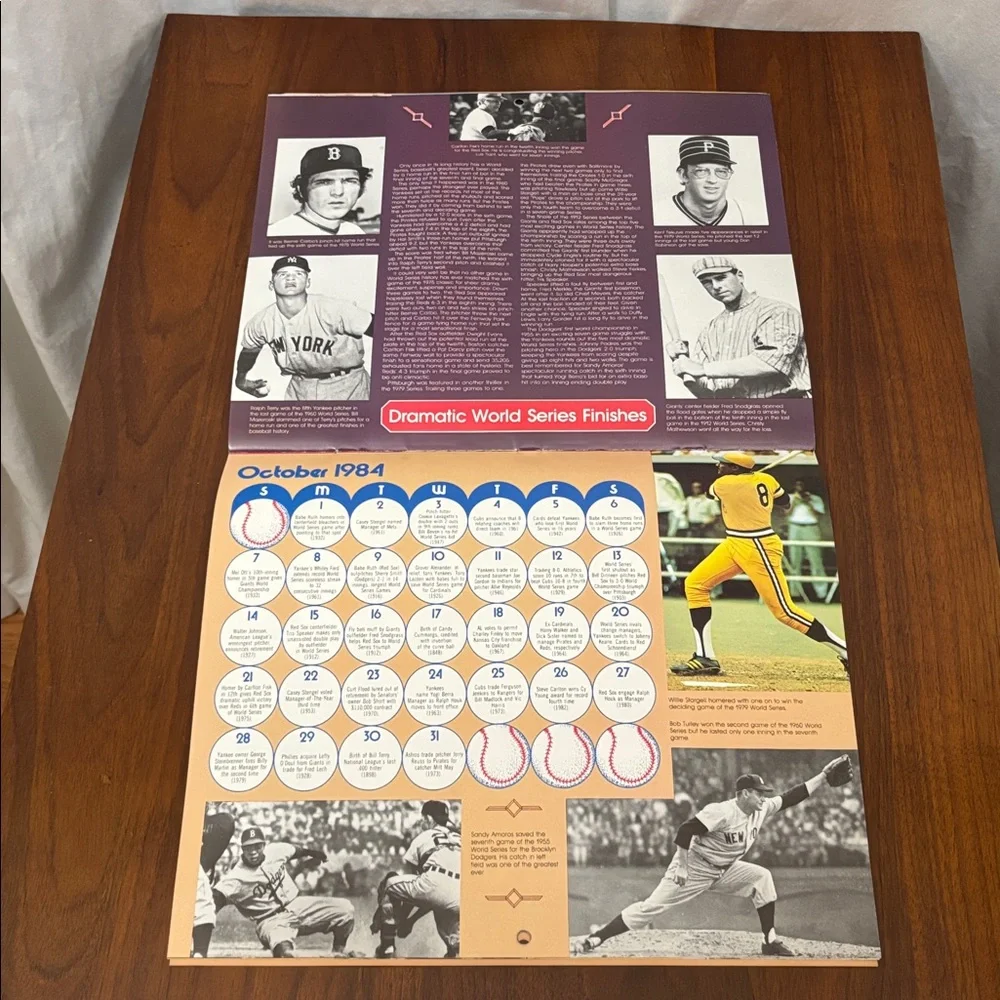 Vintage 1984 Macmillan baseball calendar